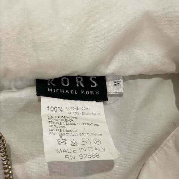 MICHAEL KORS VINTAGE Lightweight White Jacket Zip Up Optional Hood Medium - Picture 3 of 6